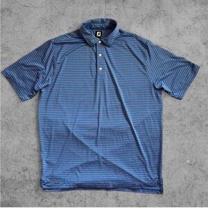 Blue, Pink, & White Horizontal Striped FootJoy Golf Polo | XXL 2XL